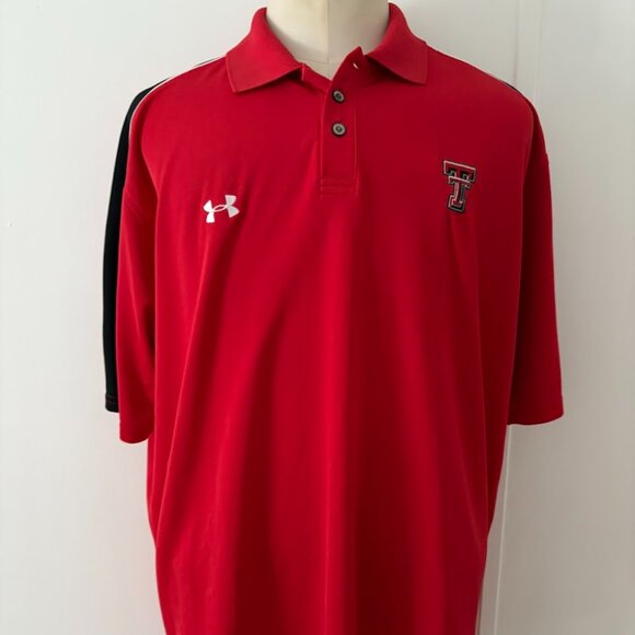 NCAA Texas Tech Red Raiders Embroidered XL UA Red Polo Shirt - Picture 1 of 5